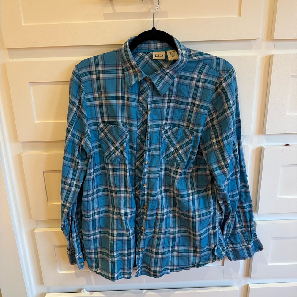 L.L. Bean Blue Plaid Shirt